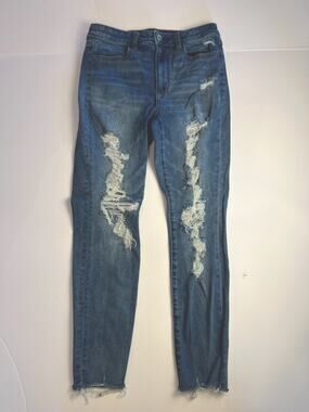 American Eagle Ne(X)t Level Stretch Distressed Skinny Jeans Women's 8 Short